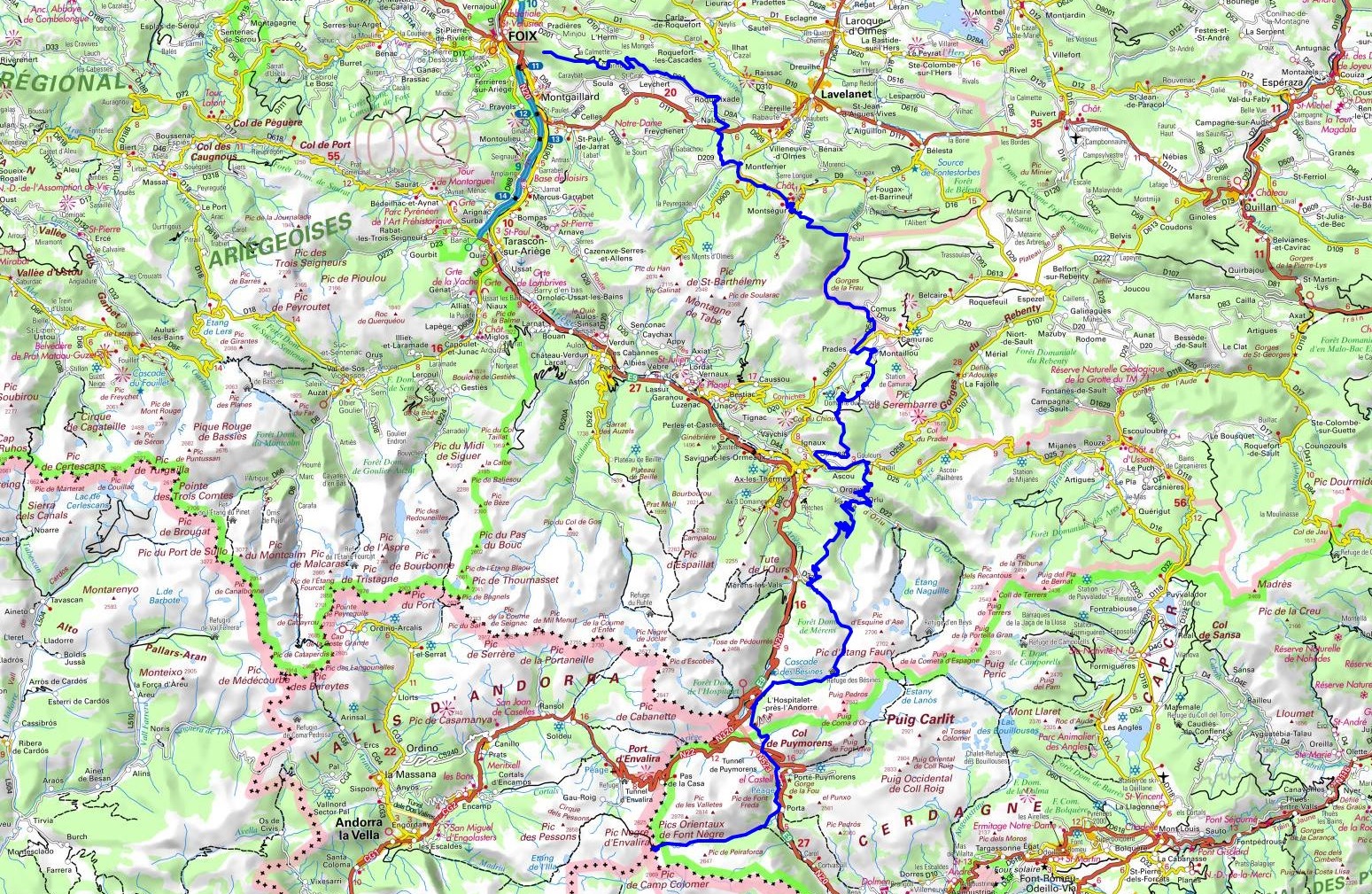 GR107 Hiking from Foix (Ariege) to Portella Blanca (Andorra-Spain) 1
