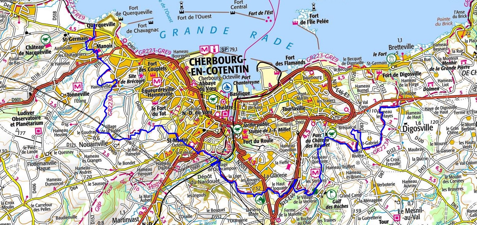 GR®223A Cherbourg Balconies Hiking from Douet-Piquot (Digosville) to Querqueville (Manche) 1