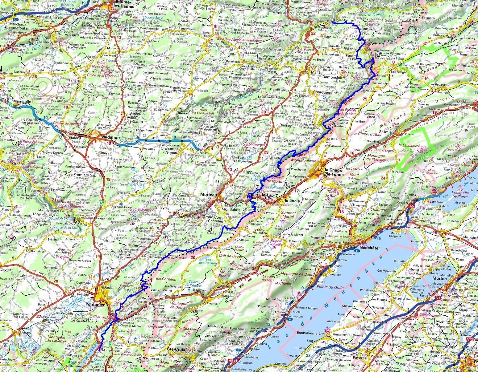 GR5 Hiking from Soulce-Cernay to Montperreux (Doubs) 1