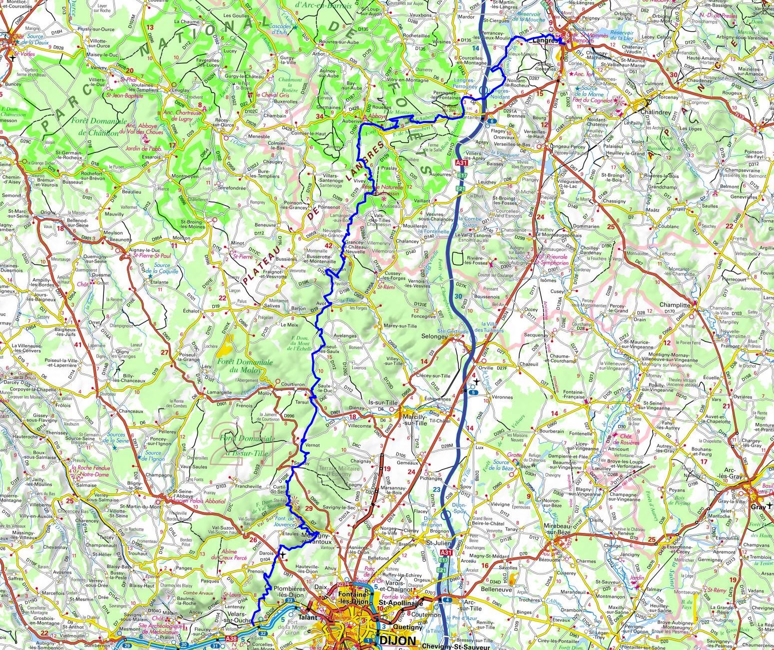 GR7 Hiking from Langres (Haute-Marne) to Velars-sur-Ouche (Cote d'Or) 1