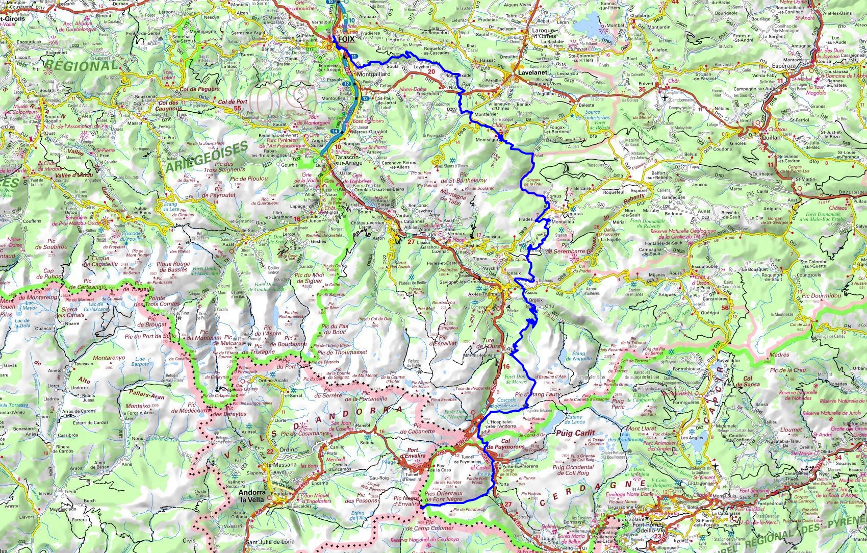 GR107 Hiking from Foix (Ariege) to Portella Blanca (Andorra-Spain) 1