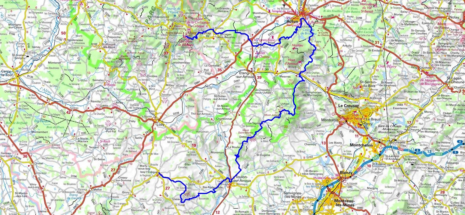 GR131 Hiking from Mont-Beuvray (Morvan) to Issy-l'Eveque (Saone-et-Loire) 1