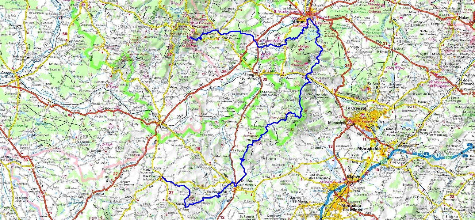 GR131 Randonnée de Mont-Beuvray (Morvan) à Issy-l'Evêque (Saône-et-Loire) 1