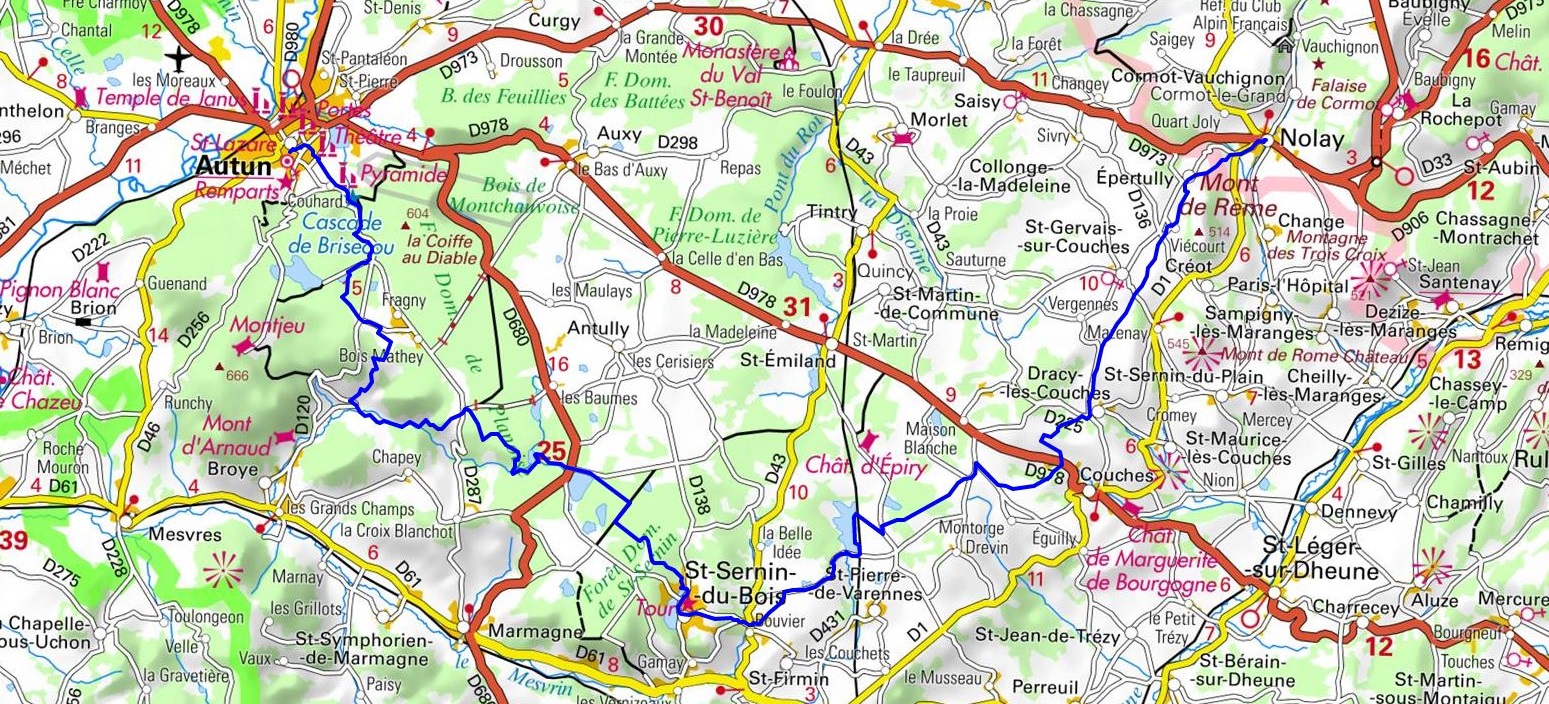 GR137 Walking from Autun (Saone-et-Loire) to Nolay (Cote-d'Or) 1