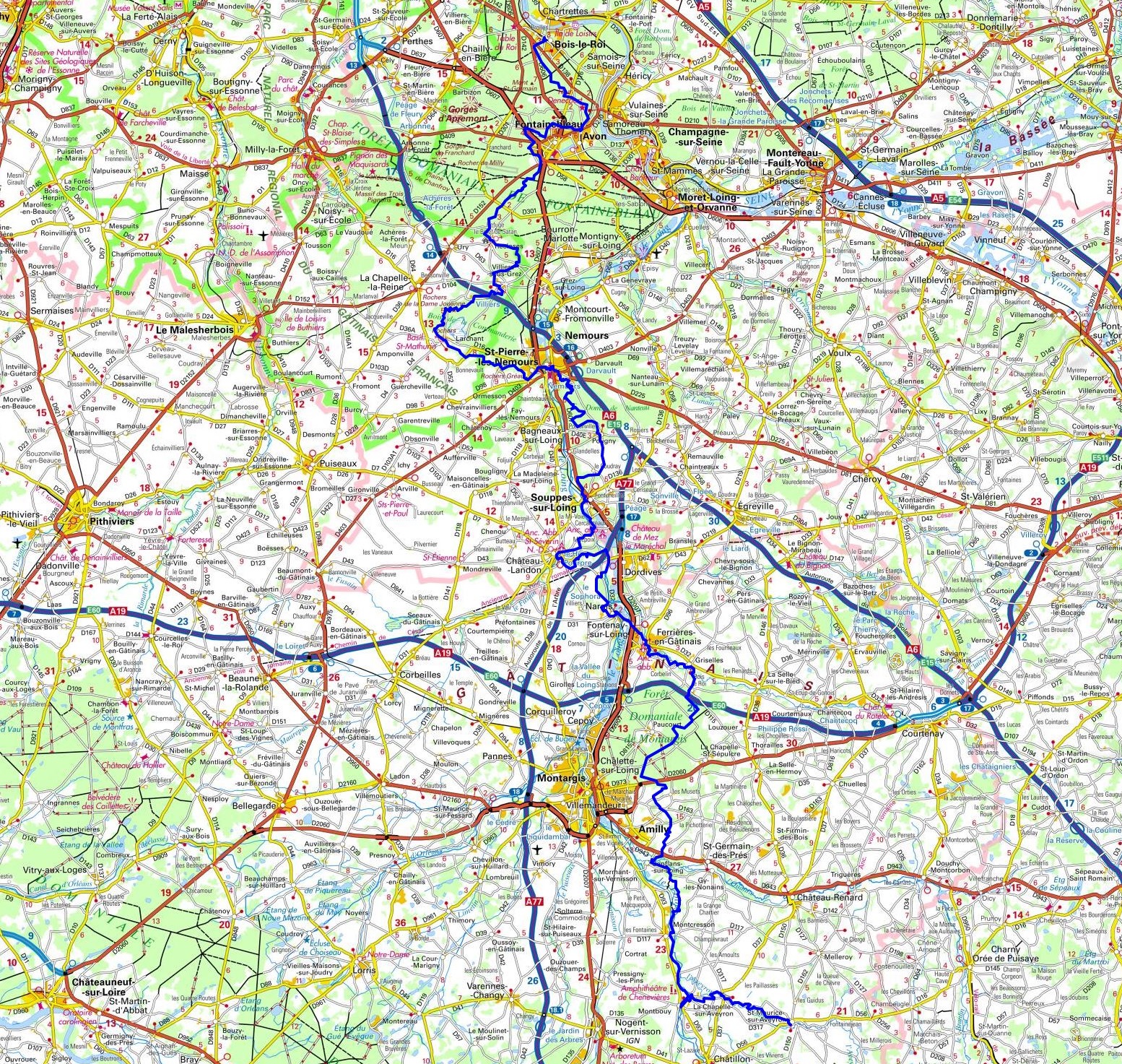 GR13 Randonnée de Bois-le-Roi (Seine-et-Marne) à Saint-Maurice-sur-Aveyron (Loiret) 1