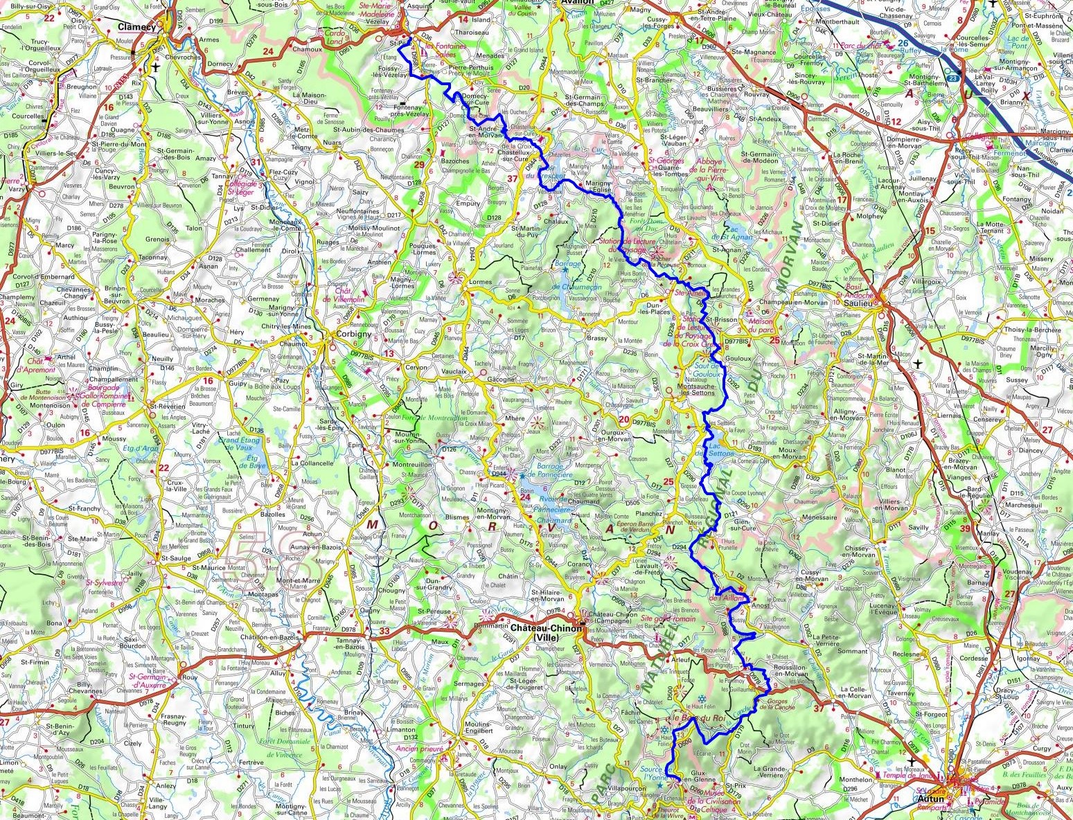 GR13 Hiking from Saint-Pere (Yonne) to Glux-en-Glenne (Nievre) 1