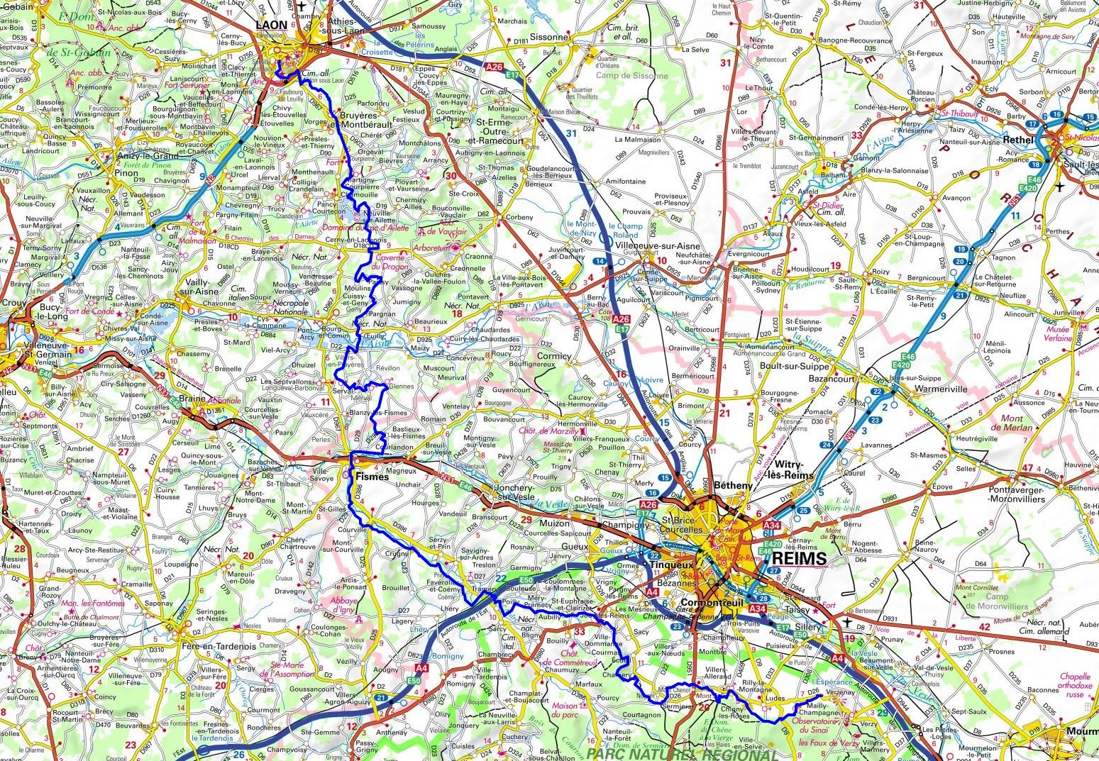 GR142 Randonnée de Verzenay (Marne) à Laon (Aisne) 1