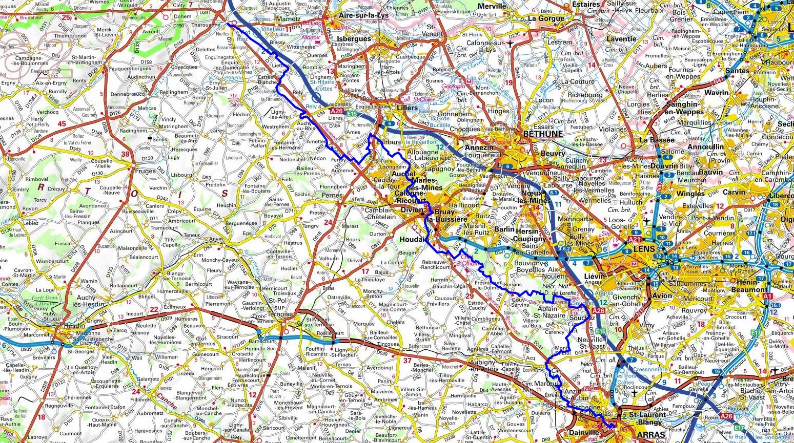 GR145 Via Francigena. Hiking from Therouanne to Arras (Pas-de-Calais) 1