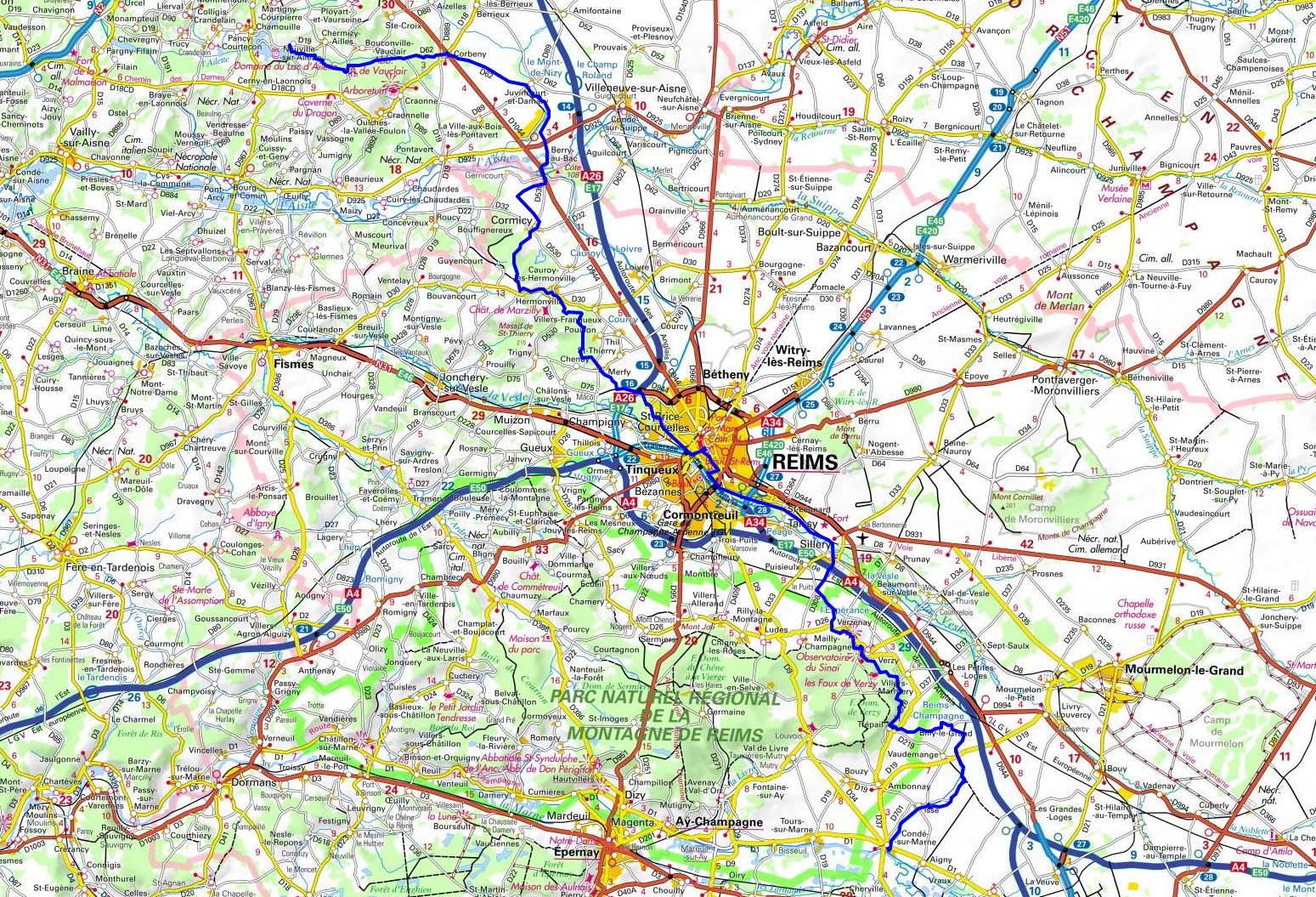 GR145 Via Francigena. Randonnée de Neuville-sur-Ailette (Aisne) à Condé-sur-Marne (Marne) 1