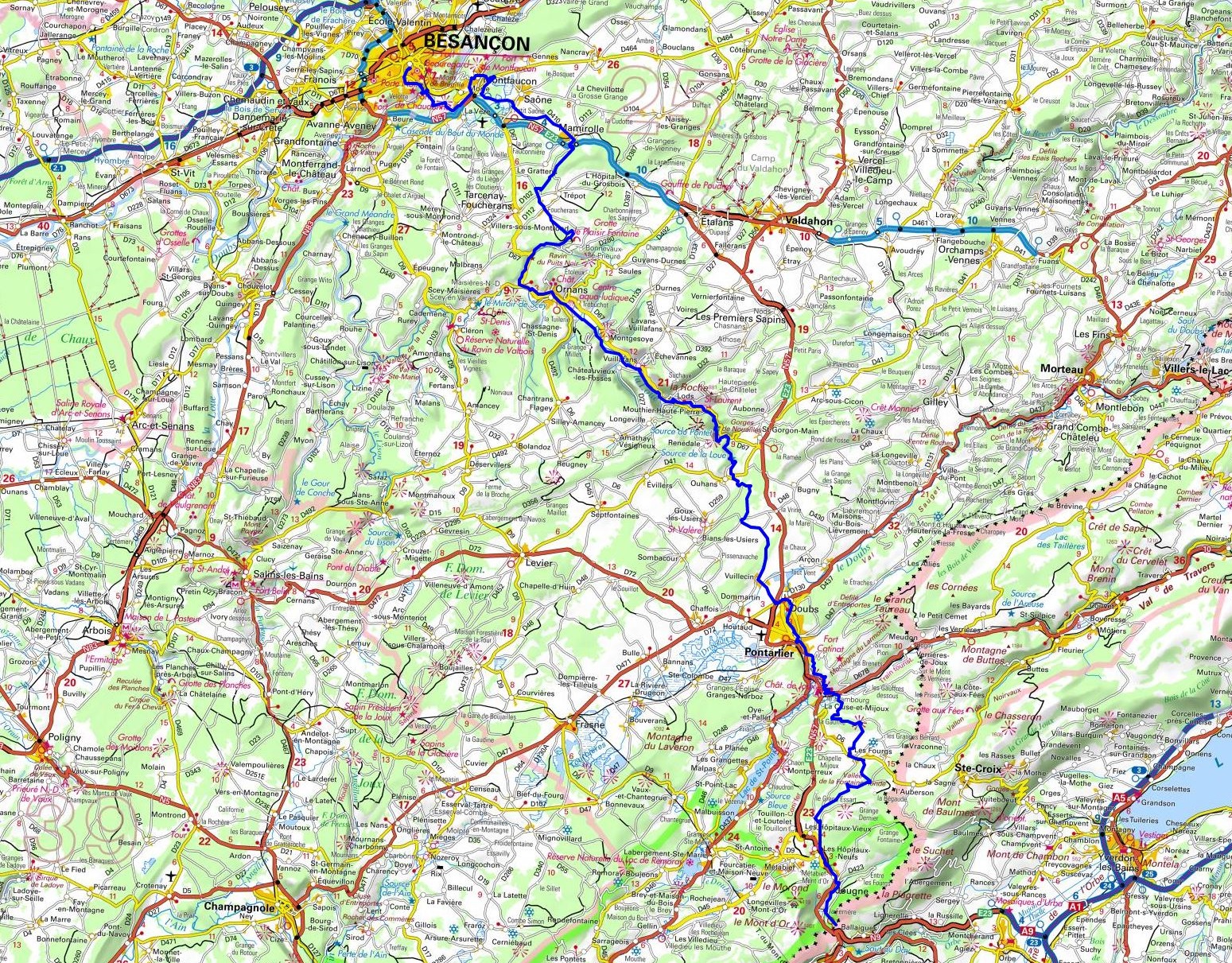 GR145 Via Francigena. Hiking from Besançon to Jougne (Doubs) 1
