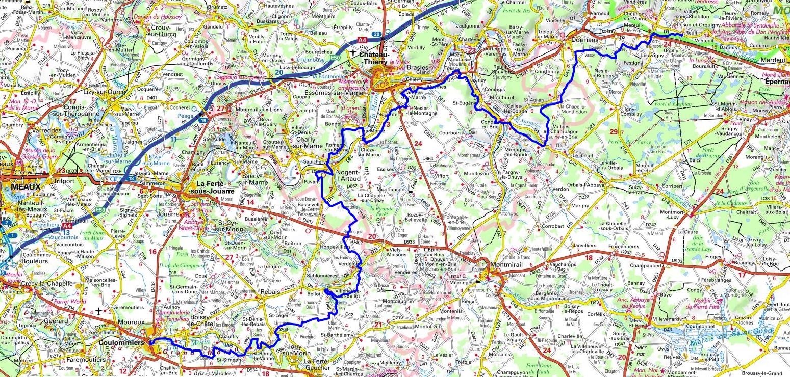 GR14 Walking from Coulommiers (Seine-et-Marne) to Reuil (Marne) 1