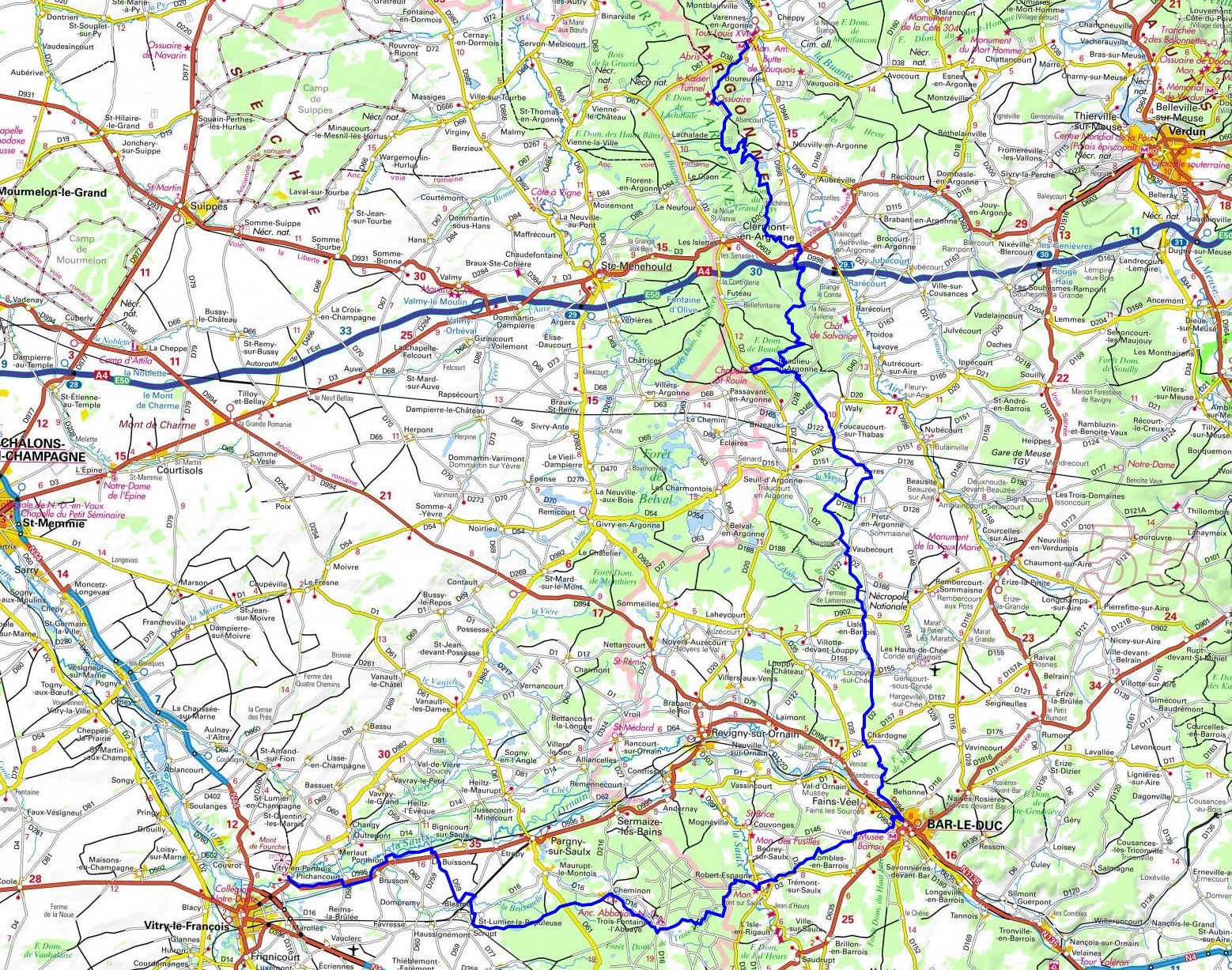 GR14 Randonnée de Vitry-en-Perthois (Marne) à Varennes-en-Argonne (Meuse) 1