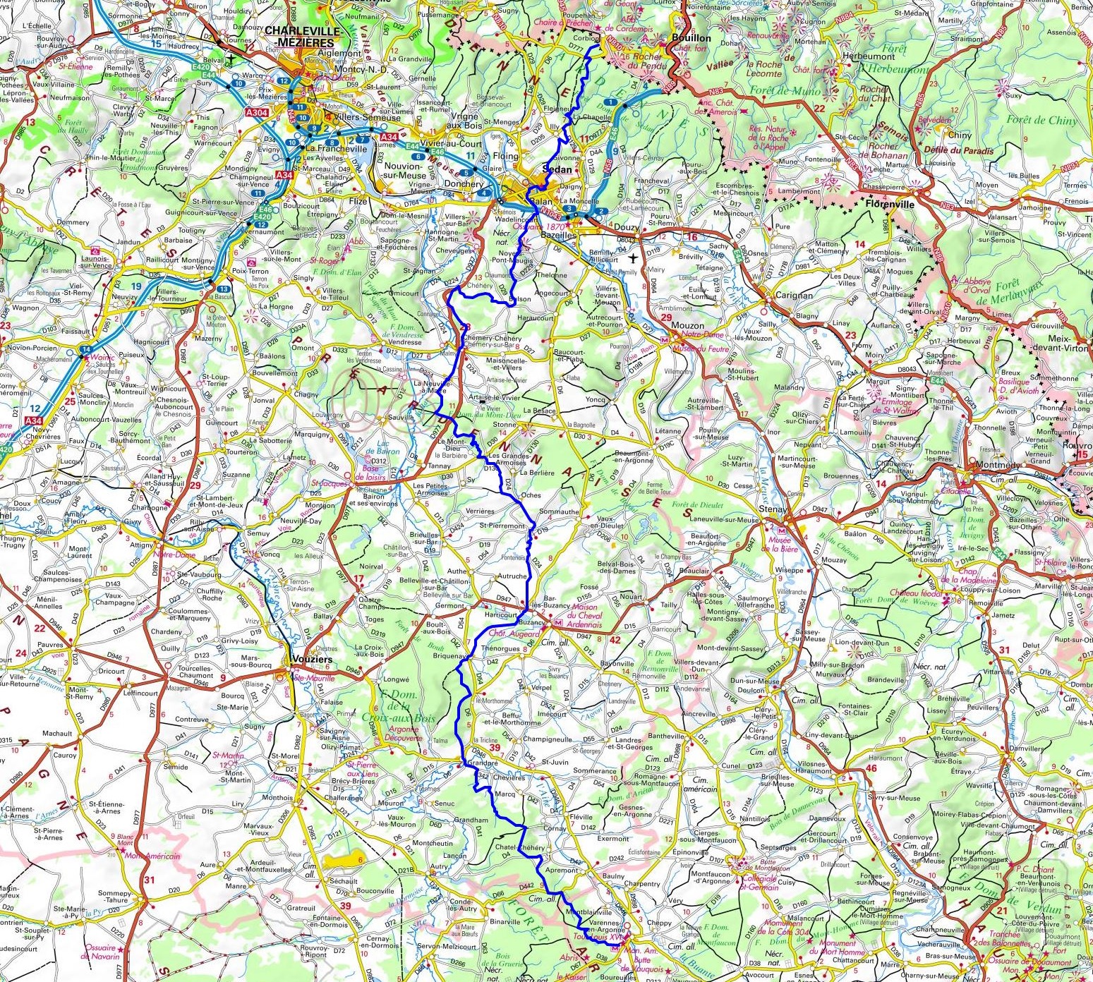 GR14 Walking from Varennes-en-Argonne (Meuse) to Corbion (Belgium) 1