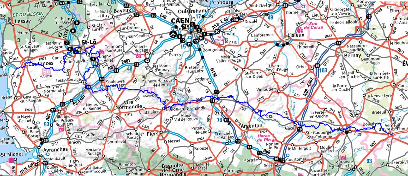 GR221 Randonnée de Coutances (Manche) à Pont-d'Ouilly (Calvados) 1