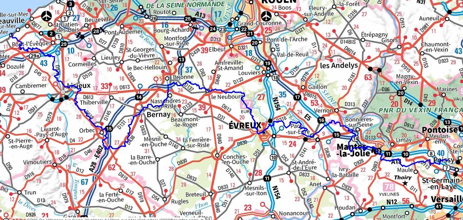 GR26 Hiking from Villennes-sur-Seine (Yvelines) to Villers-sur-Mer (Calvados) 1