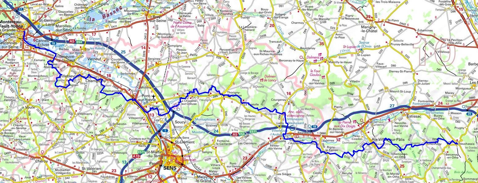 GR2 Randonnée de Vauchassis (Aube) à Montereau-Fault-Yonne (Seine-et-Marne) 1