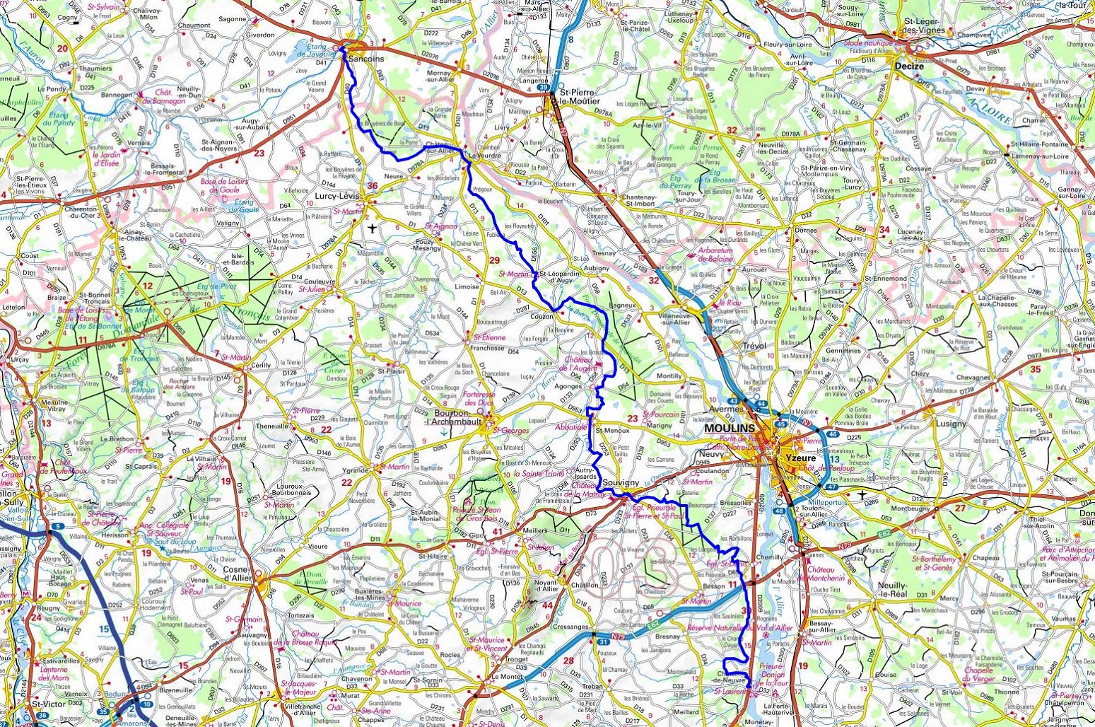 GR300 Walking from Sancoins (Cher) to Chatel-de-Neuvre (Allier) 1