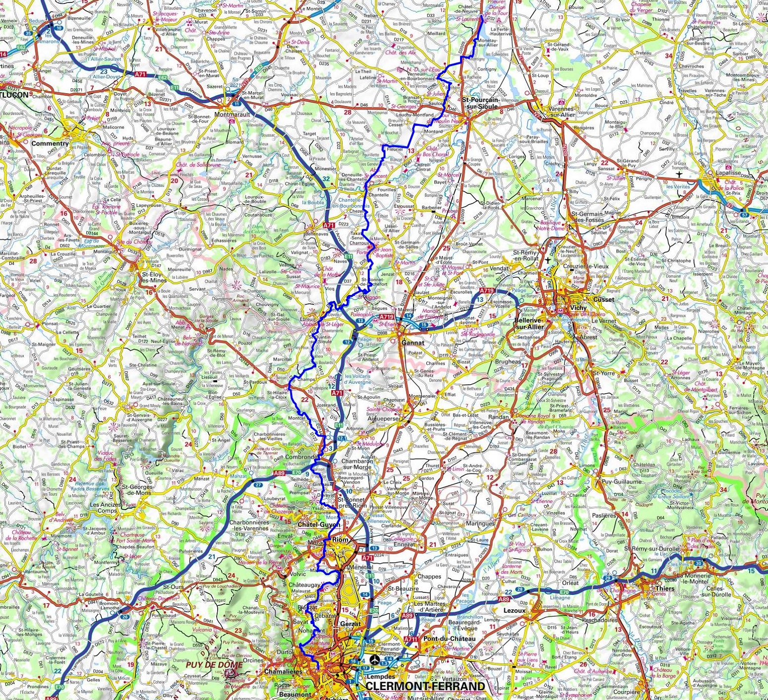 GR300 Randonnée de Châtel-de-Neuvre (Allier) à Clermont-Ferrand (Puy-de-Dôme) 1