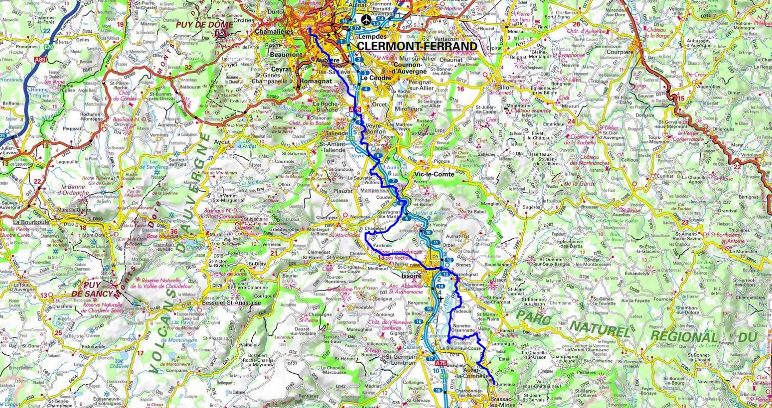 GR300 Hiking from Clermont-Ferrand to Jumeaux (Puy-de-Dome) 1