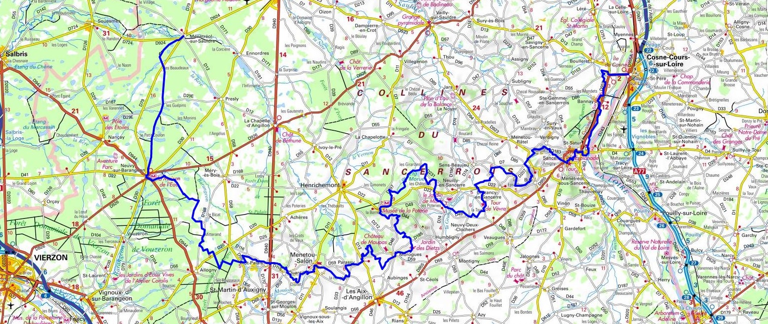 GR31 Hiking from Cosne-Cours-sur-Loire (Nievre) to Ménétréol-sur-Sauldre (Cher) 1
