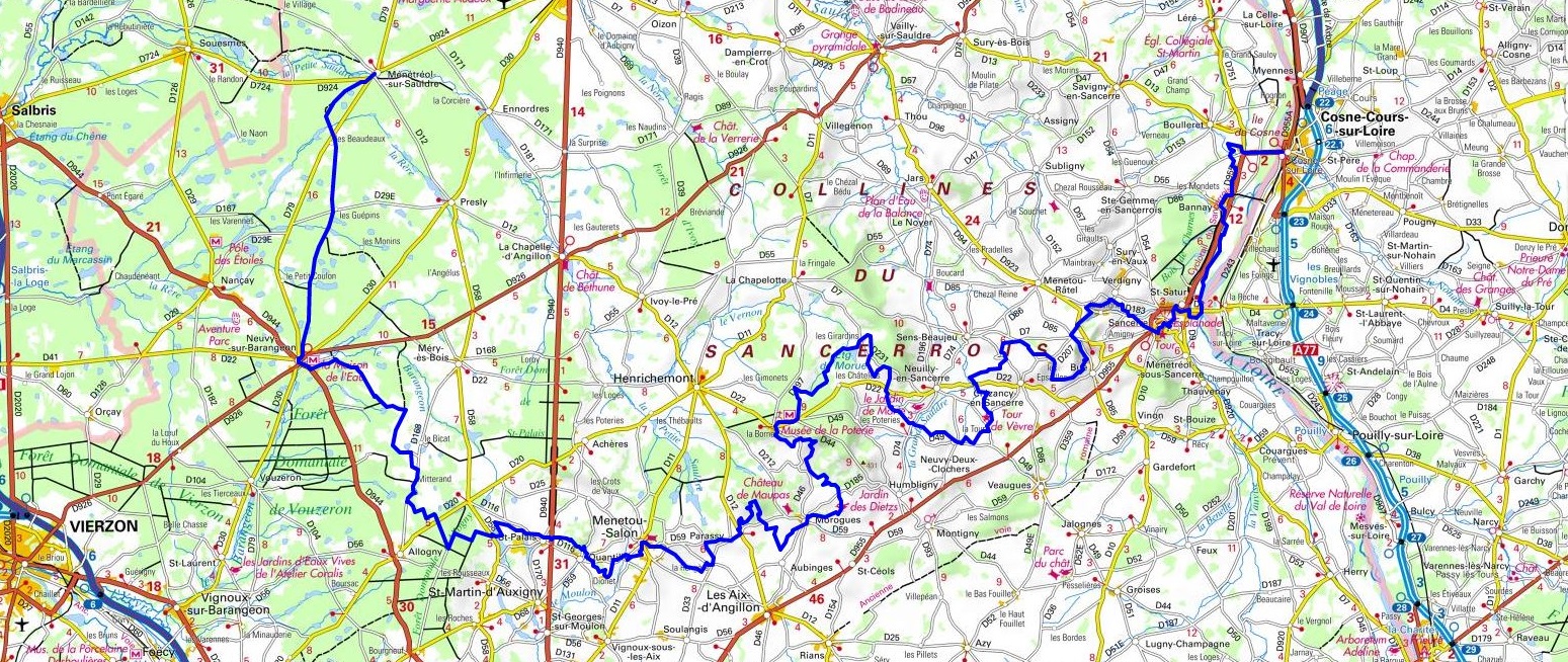 GR31 Randonnée de Cosne-Cours-sur-Loire (Nièvre) à Ménétréol-sur-Sauldre (Cher) 1