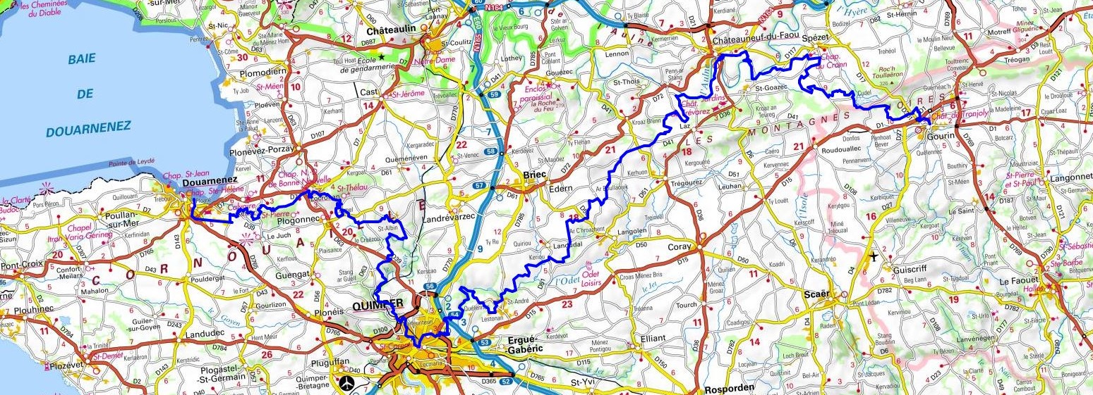 GR38 Walking from Douarnenez (Finistere) to Gourin (Morbihan) 1