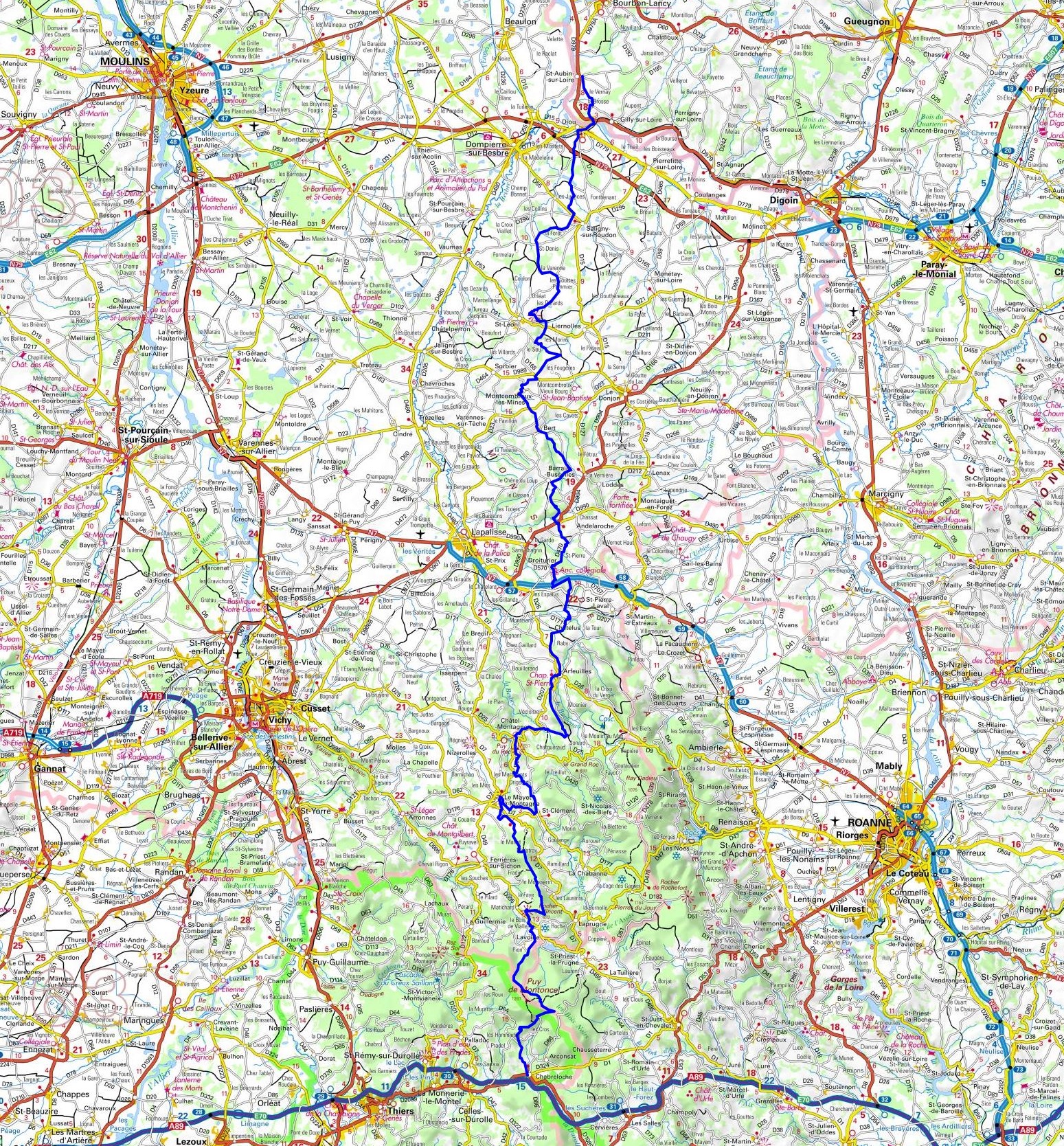 GR3 Randonnée de Chabreloche (Puy-de-Dôme) à St Aubin-sur-Loire (Saône-et-Loire) 1