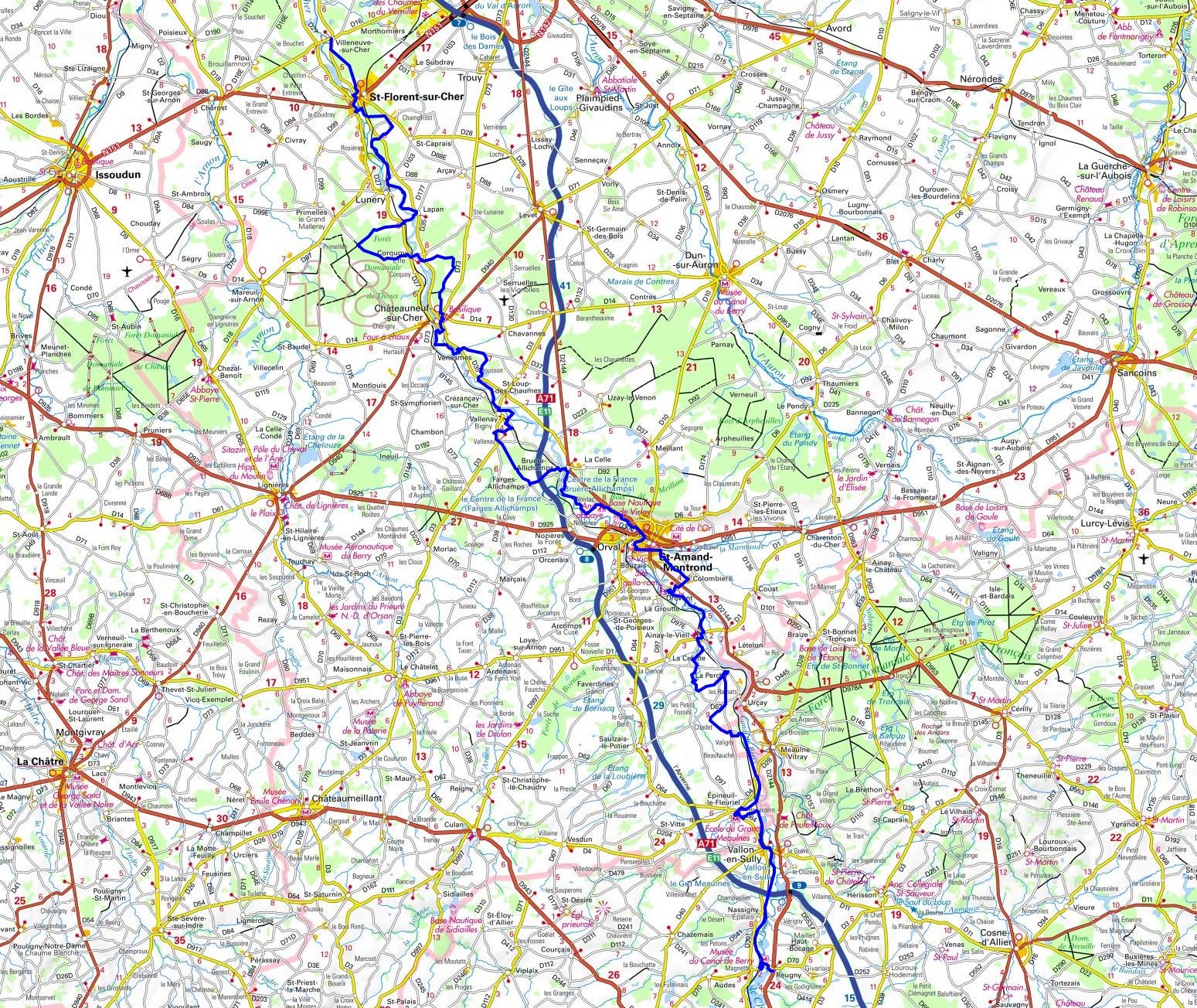 GR41 Hiking from Villeneuve-sur-Cher (Cher) to Reugny (Allier) 1