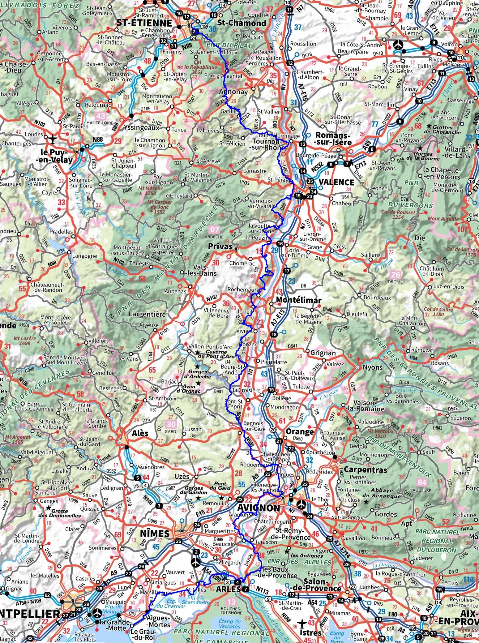 GR42 Hiking from St Etienne (Loire) to Le Grau-du-Roi (Gard) 1