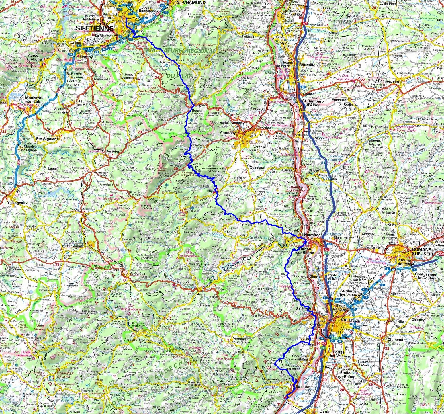 GR42 Hiking from Saint Etienne (Loire) to La Voulte-sur-Rhône (Ardeche) 1