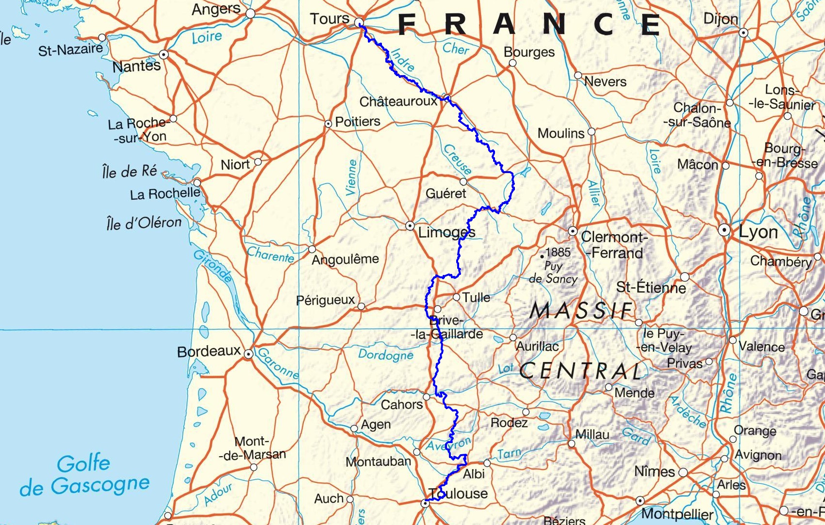 GR46 Randonnée de Tours (Indre-et-Loire) à Toulouse (Haute-Garonne) 1