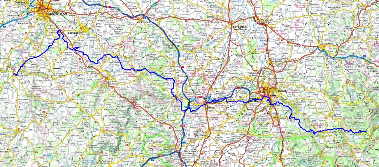 GR463 From Evaux-les-Bains (Creuse) to Le Sapey (Allier) 1
