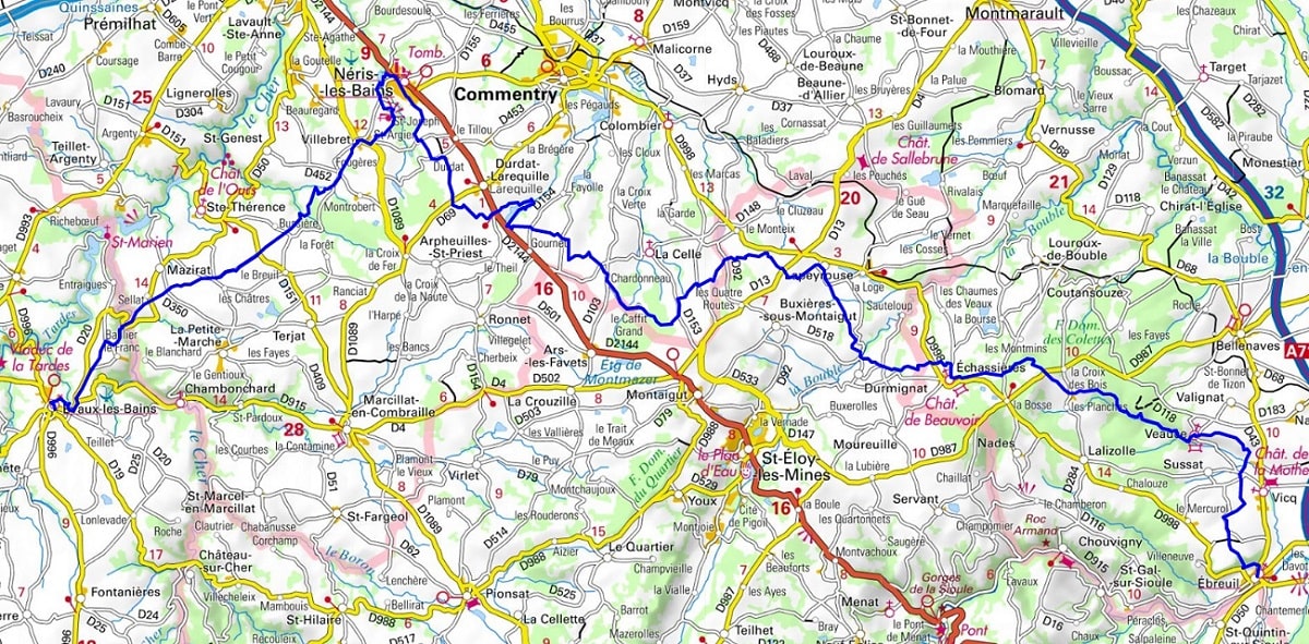 GR463 Hiking from Evaux-les-Bains (Creuse) to Ebreuil (Allier) 1