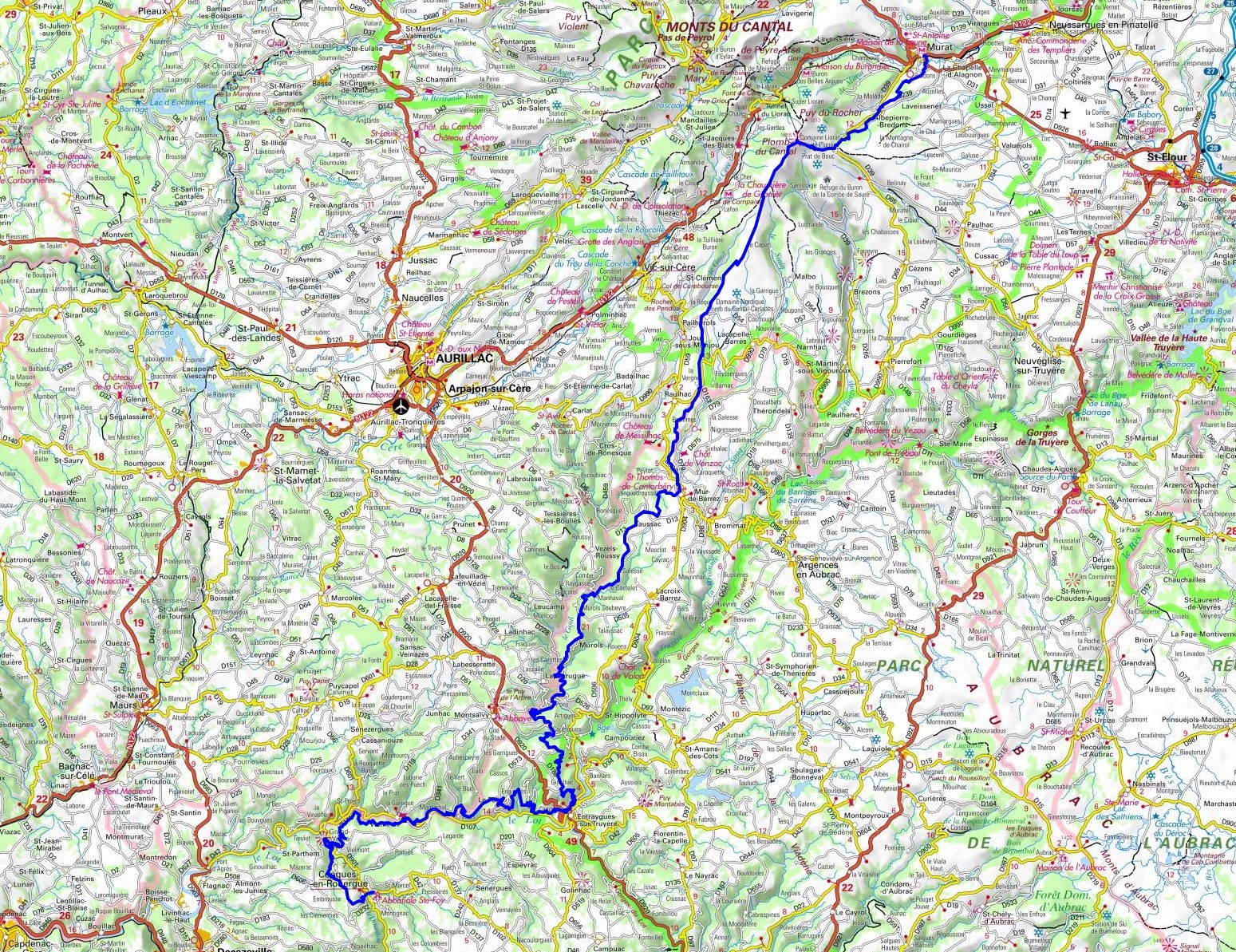 GR465 Hiking from Murat (Cantal) to Conques (Aveyron) 1
