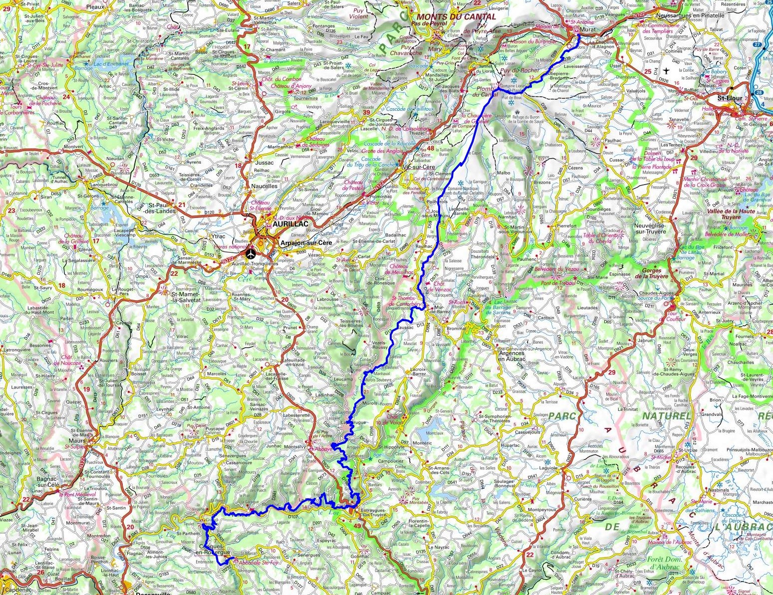 GR465 Randonnée de Murat (Cantal) à Conques (Aveyron) 1