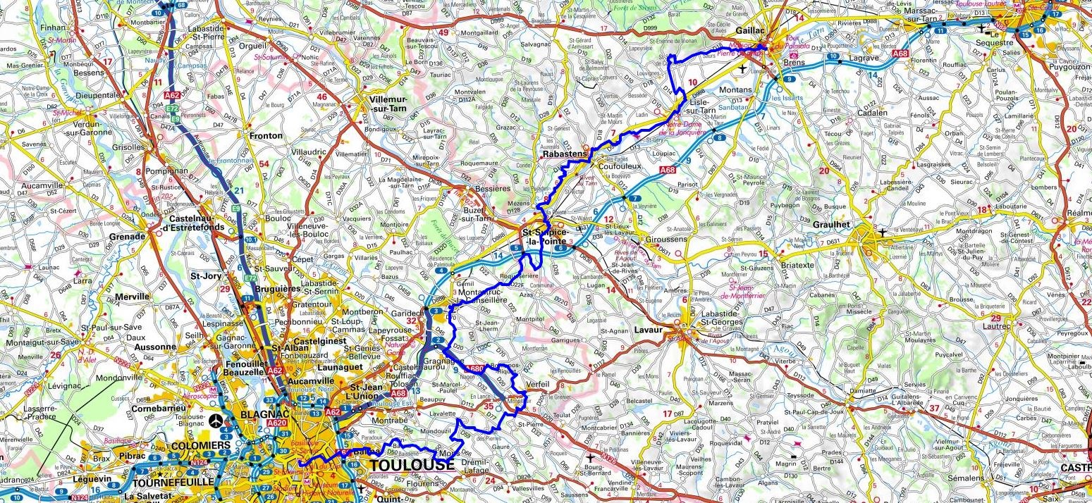 1 GR®46 Randonnée de Gaillac (Tarn) à Toulouse (Haute-Garonne)