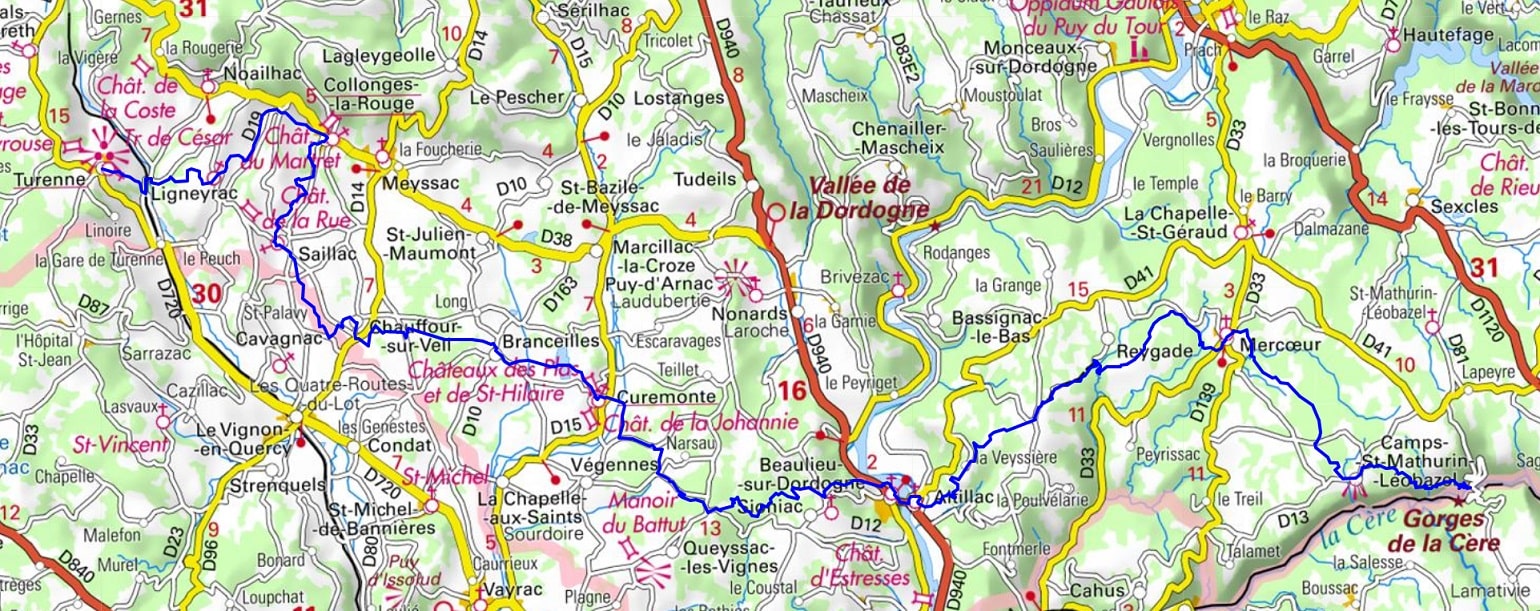 GR480 Hiking from Turenne to Cere Gorges (Correze) 1