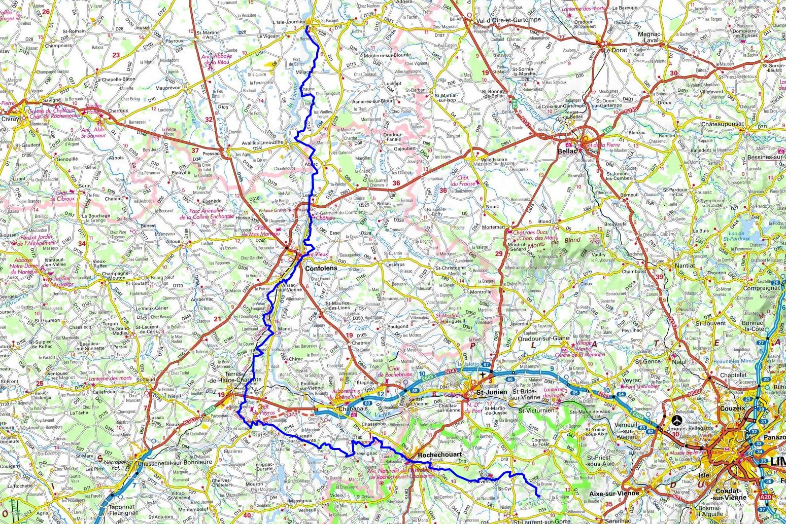 GR48 Randonnée de La Ribière (Haute-Vienne) à L'Isle-Jourdain (Vienne) 1