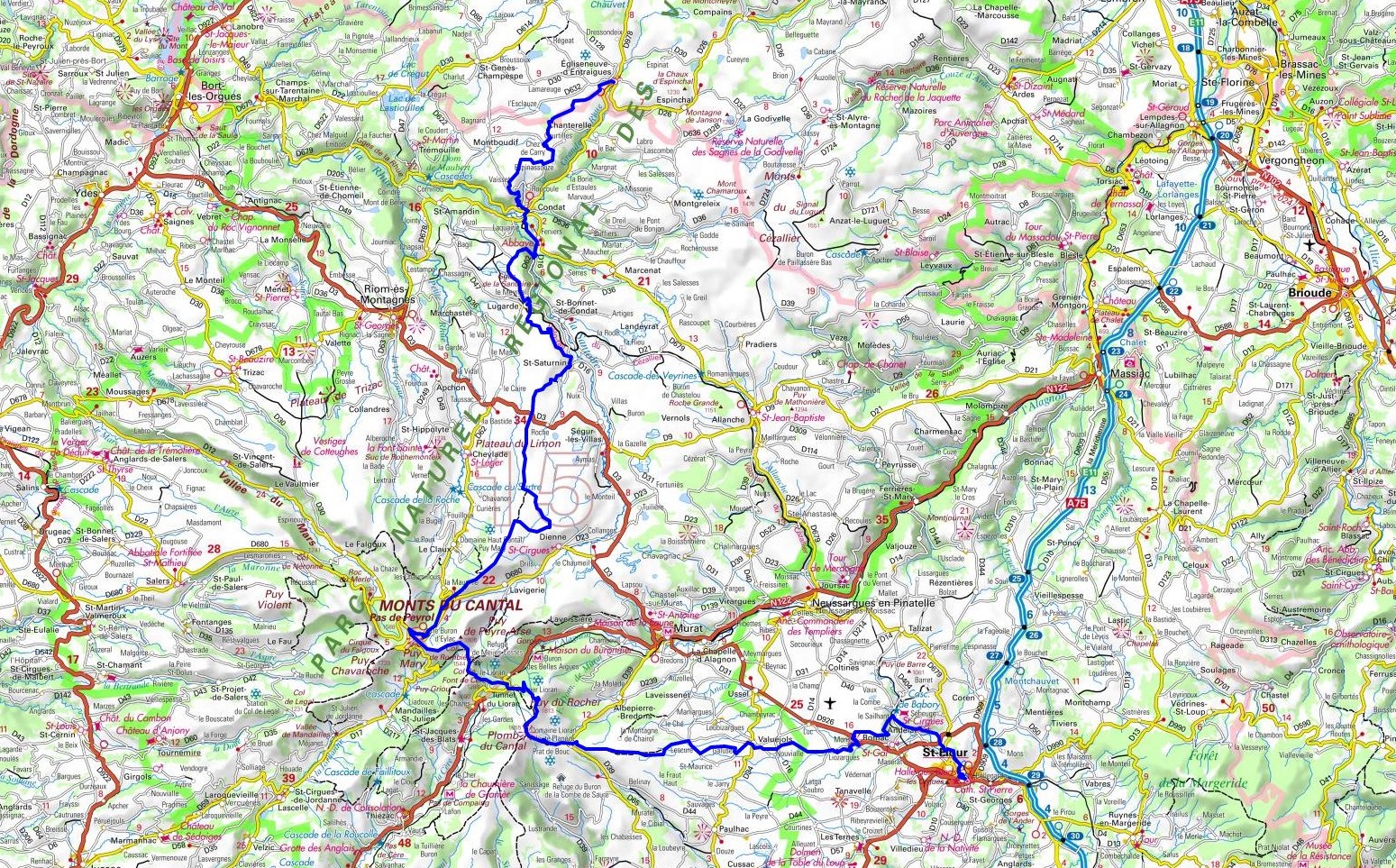 GR4 Hiking from Egliseneuve-d'Entraigues (Puy-de-Dome) to St Flour (Cantal) 1