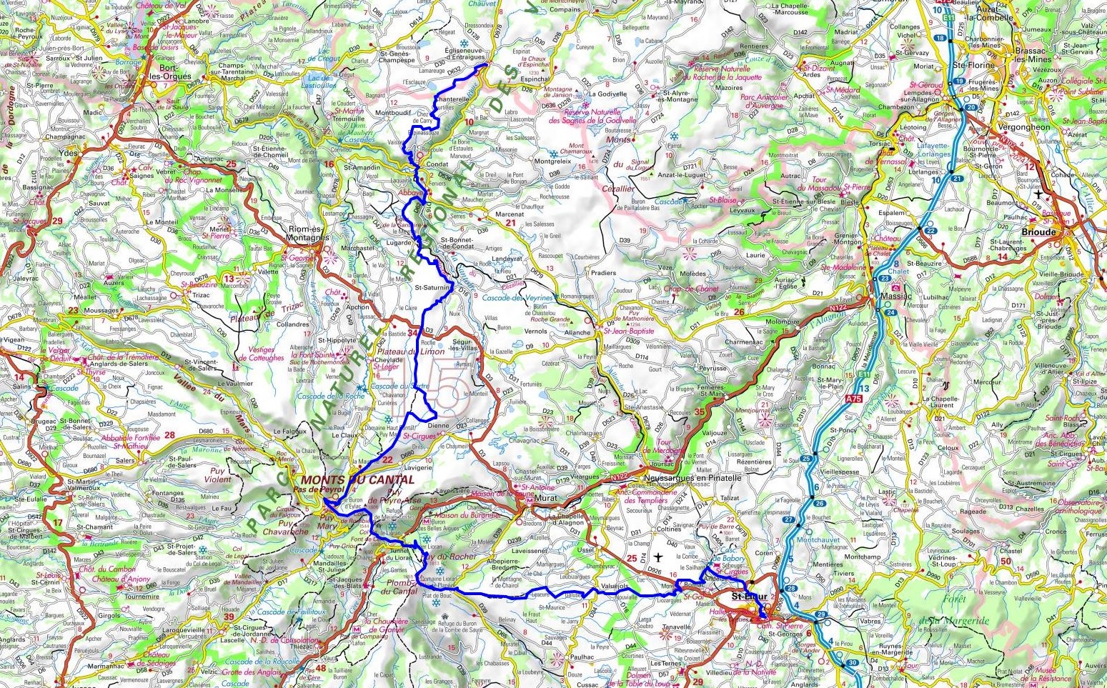 GR4 Randonnée de Egliseneuve-d'Entraigues (Puy-de-Dôme) à St Flour (Cantal) 1