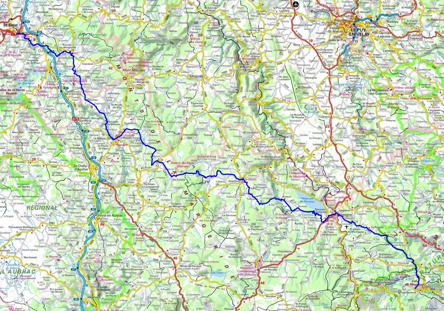 GR4 Randonnée de St Flour (Cantal) à Loubaresse (Ardèche) 1