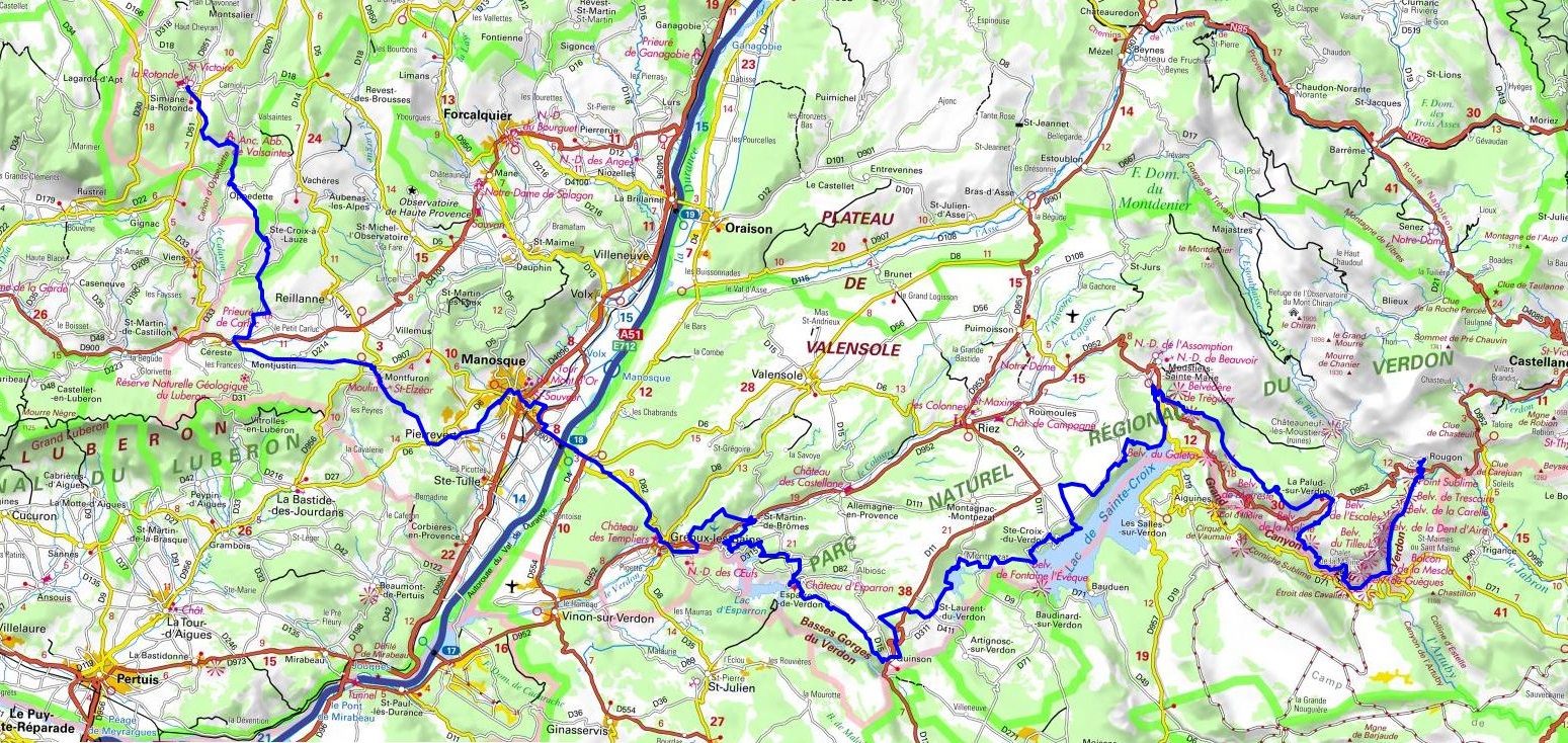 GR4 Hiking from Simiane-la-Rotonde to Rougon (Alpes-de-Haute-Provence) 1
