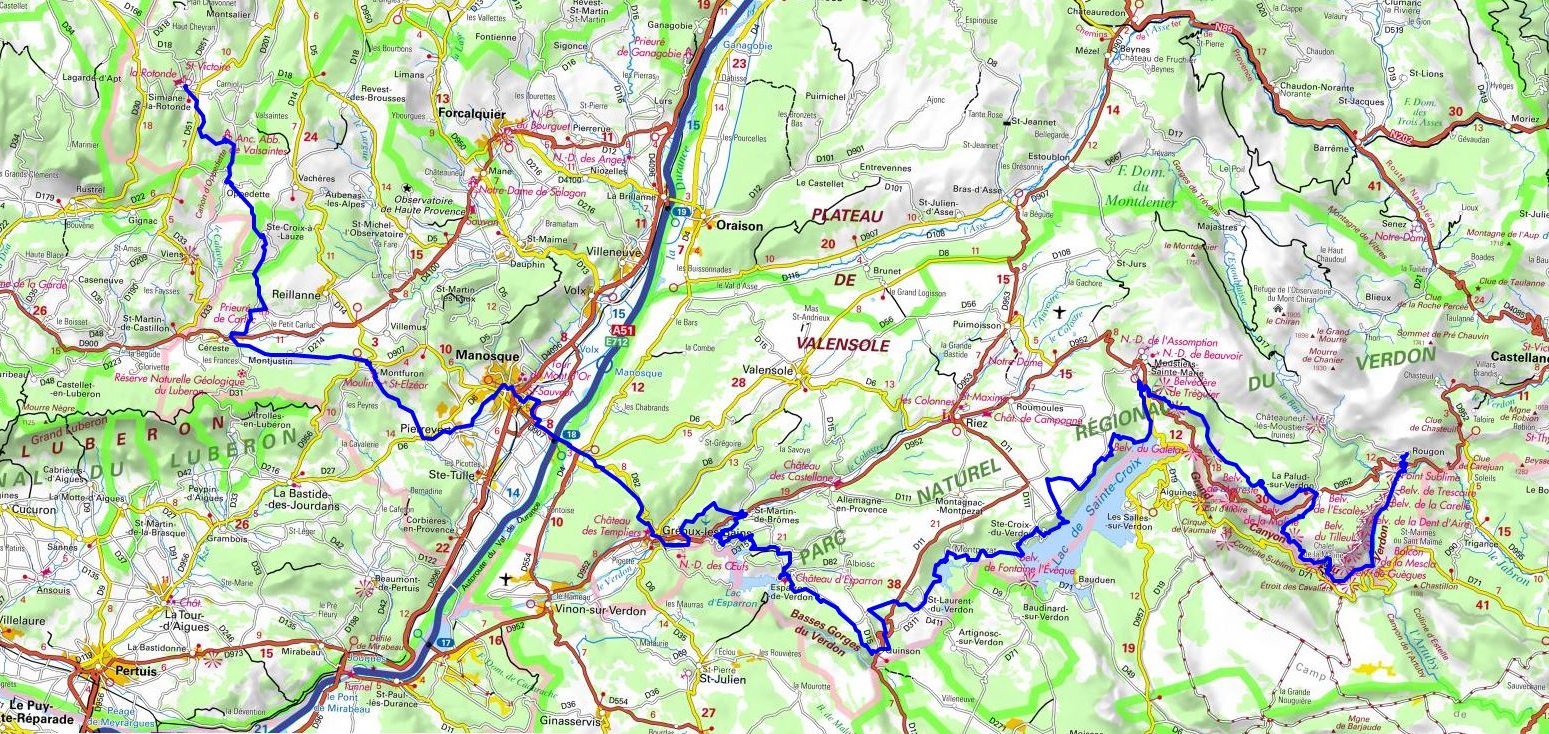 GR4 Randonnée de Simiane-la-Rotonde à Rougon (Alpes-de-Haute-Provence) 1