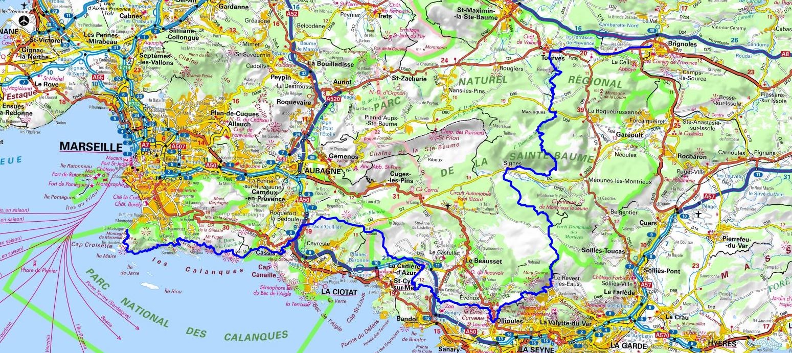 GR51 Randonnée de Brignoles (Var) à La Madrague (Bouches-du-Rhône) 1