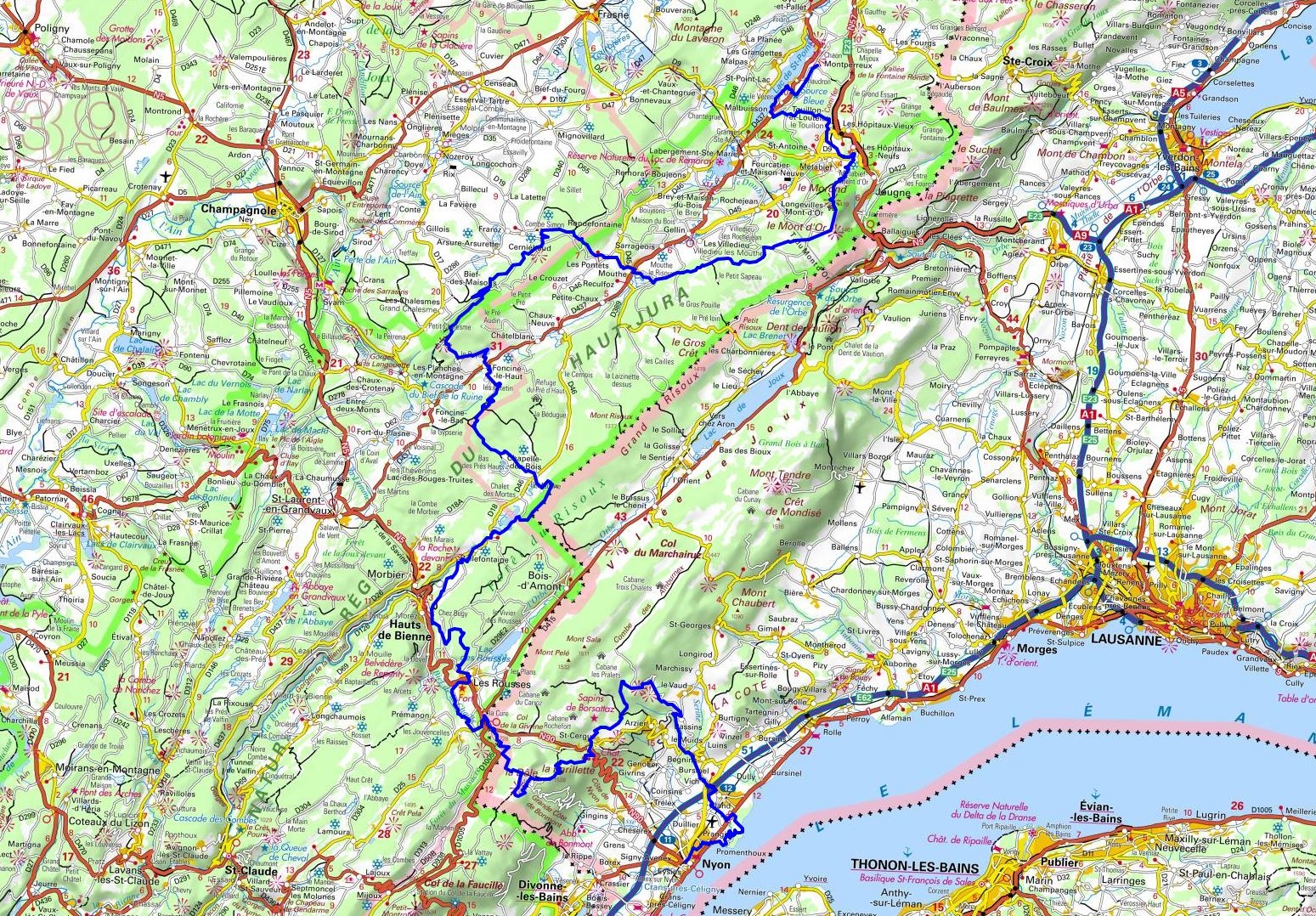 GR5 Hiking from Montperreux (Doubs) to Nyon (Leman Lake-Switzerland) 1