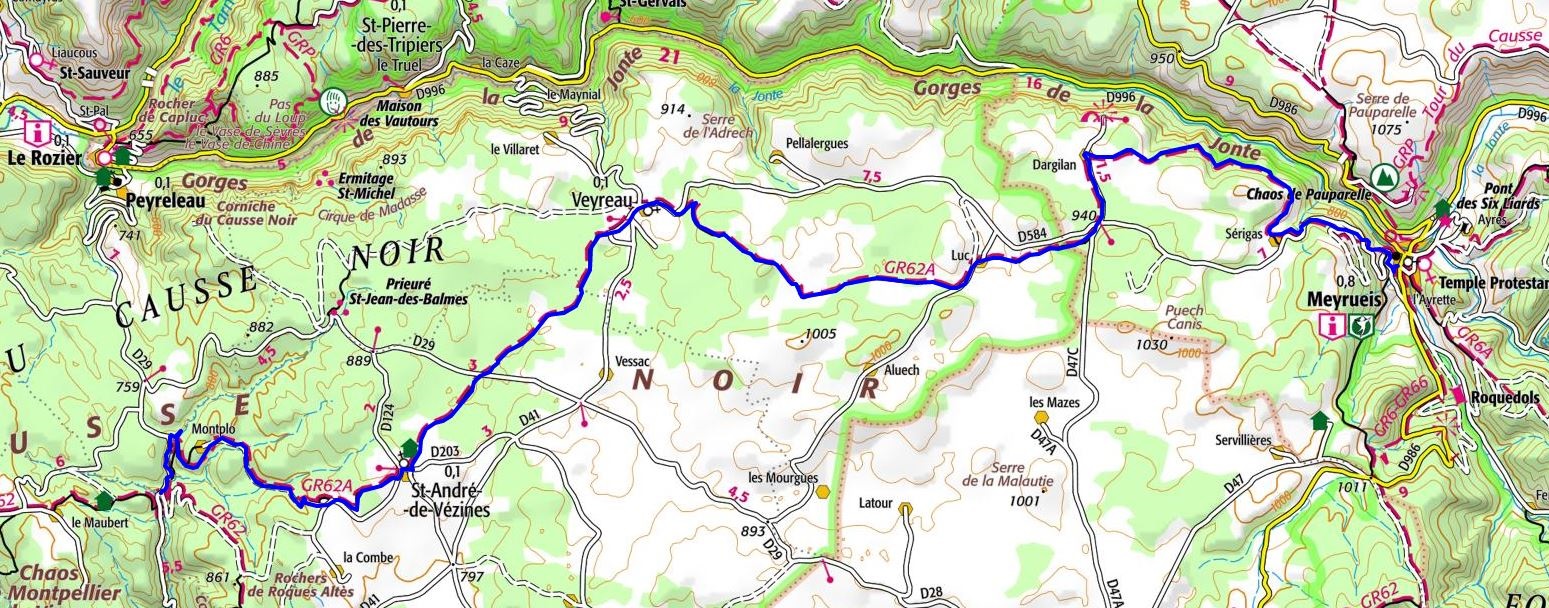 GR62A Randonnée du Ravin de Combescure (Aveyron) à Meyrueis (Lozère) 1