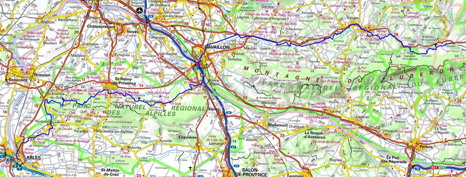 GR653D Hiking from Cereste (Alpes-de-Haute-Provence) to Arles (Bouches-du-Rhone) 1