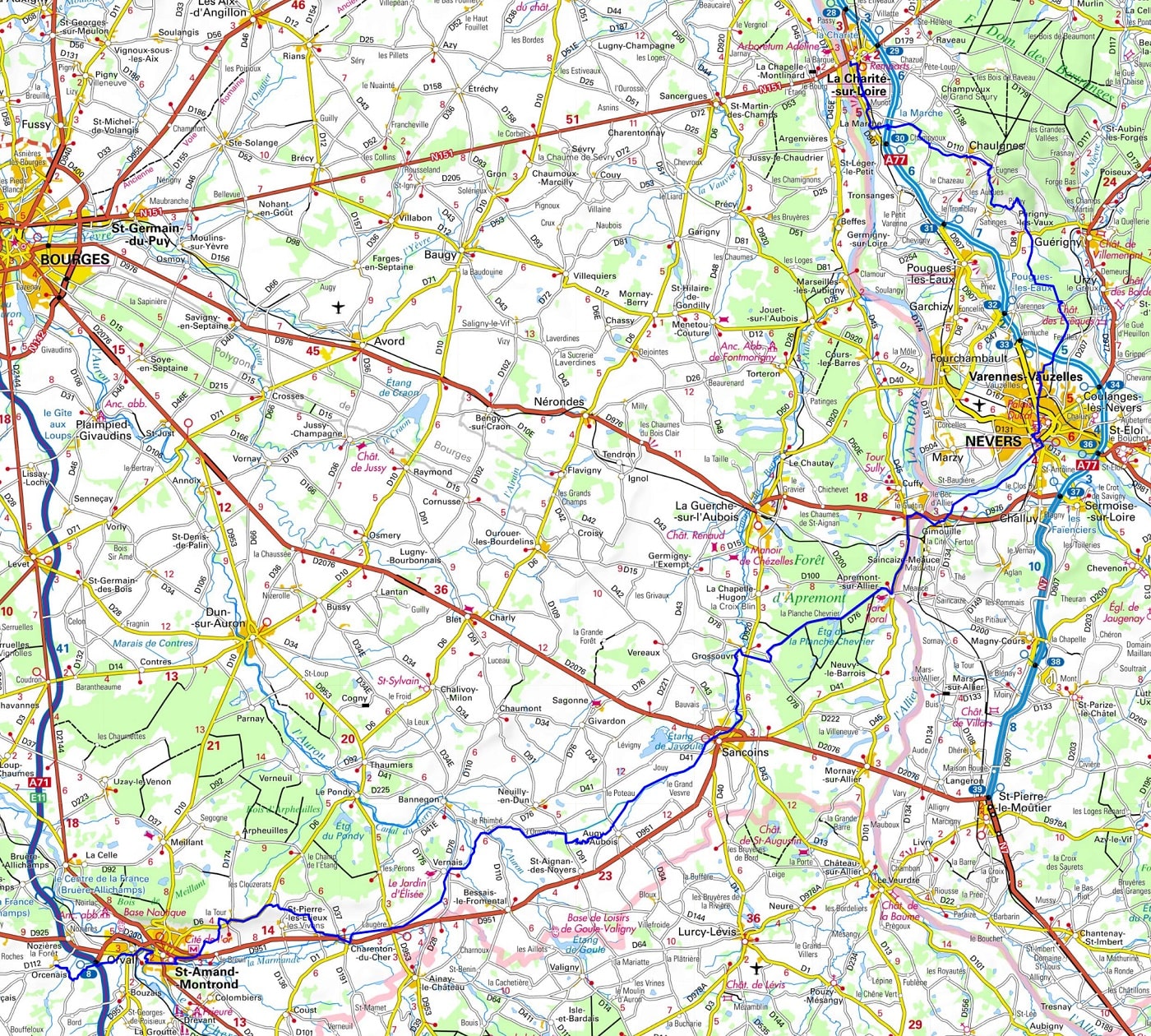 GR654 Hiking from La Charite-sur-Loire (Nievre) to Orcenais (Cher) 1