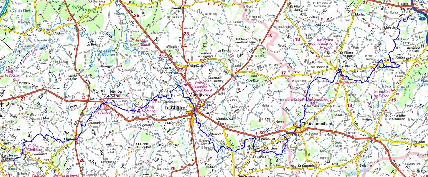 GR654 Hiking from Orcenais (Cher) to Dampierre (Indre) 1