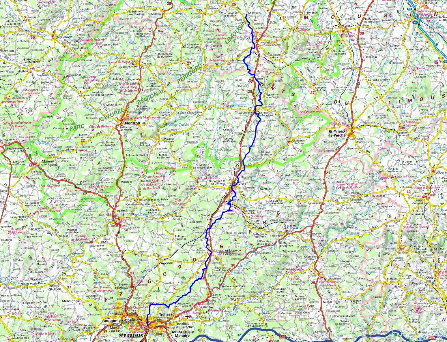 GR654 Walking from Champsac (Haute-Vienne) to Perigueux (Dordogne) 1